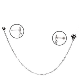 316L Stainless Steel Flower WildKlass Chain Nose + Cartilage Earring-WildKlass Jewelry