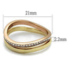 WildKlass Stainless Steel Ring IP Gold & IP Rose Gold Women Top Grade Crystal Clear-WildKlass Jewelry