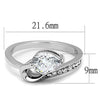 WildKlass Stainless Steel Ring High Polished Women AAA Grade CZ Clear-WildKlass Jewelry