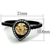 WildKlass Stainless Steel Ring IP Women AAA Grade CZ Champagne-WildKlass Jewelry