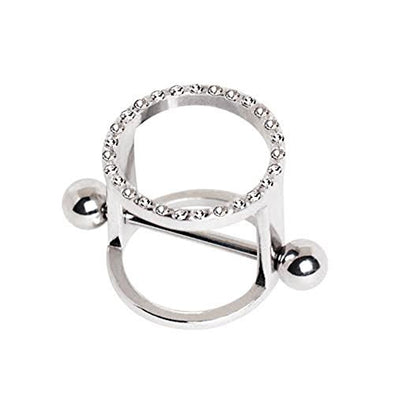 316L Stainless Steel Show Girls Jeweled Cylinder WildKlass Nipple Jewelry-WildKlass Jewelry