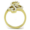 WildKlass Stainless Steel Ring IP Gold Women Top Grade Crystal Clear with Musical Note-WildKlass Jewelry