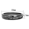 WildKlass Stainless Steel Ring IP Light Black (IP Gun) Women Top Grade Crystal Clear-WildKlass Jewelry