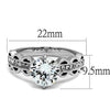 WildKlass Stainless Steel Ring High Polished Women AAA Grade CZ Clear-WildKlass Jewelry