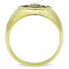WildKlass Stainless Steel Masonic Ring IP Gold Men Top Grade Crystal Clear-WildKlass Jewelry