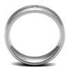 WildKlass Stainless Steel Ring High Polished Men AAA Grade CZ Clear-WildKlass Jewelry