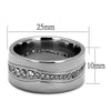 WildKlass Stainless Steel Ring High Polished Men AAA Grade CZ Clear-WildKlass Jewelry