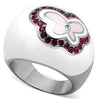 WildKlass Stainless Steel Ring High Polished (no Plating) Women Top Grade Crystal Ruby-WildKlass Jewelry