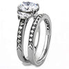 WildKlass Stainless Steel Ring High Polished Women AAA Grade CZ Clear-WildKlass Jewelry