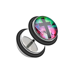 Galaxy Cross Steel Fake WildKlass Plug with O-Rings-WildKlass Jewelry