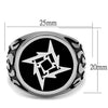 WildKlass Stainless Steel Ring High Polished Men Epoxy Jet-WildKlass Jewelry