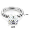 WildKlass Stainless Steel Ring High Polished Women Cubic Clear-WildKlass Jewelry