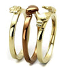 WildKlass Stainless Steel Ring IP Gold & IP Light Brown (IP Light Coffee) Women-WildKlass Jewelry