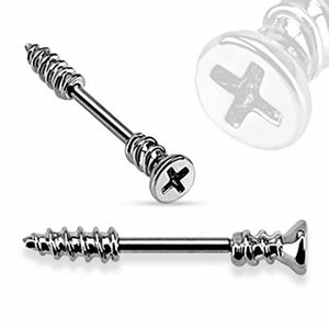 Screw Shaped WildKlass Nipple WildKlass Bar 316L Surgical Steel-WildKlass Jewelry