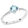 WildKlass Stainless Steel Ring High Polished Women AAA Grade CZ Sea Blue-WildKlass Jewelry