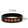 WildKlass Stainless Steel Ring IP Black Women Top Grade Crystal Champagne-WildKlass Jewelry