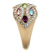WildKlass Stainless Steel Ring IP Rose Gold Women Top Grade Crystal Multi Color-WildKlass Jewelry