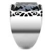 WildKlass Stainless Steel Ring High Polished Men Semi-Precious Jet-WildKlass Jewelry