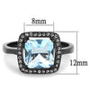 WildKlass Stainless Steel Ring IP Women Synthetic Sea Blue-WildKlass Jewelry