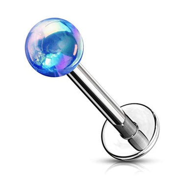 Metallic AB Coating Ball Over 316L Surgical Steel WildKlass Flat Back Studs for Labret, Monroe, Cartilage and More-WildKlass Jewelry