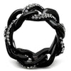 WildKlass Stainless Steel Ring IP Black Women Top Grade Crystal Black Diamond-WildKlass Jewelry