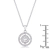 WildKlass .9Ct Timeless Rhodium Plated Double Pave Circle Dancing CZ Pendant-WildKlass Jewelry
