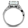 WildKlass Stainless Steel Ring High Polished Women AAA Grade CZ Clear-WildKlass Jewelry