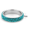 WildKlass Stainless Steel Ring High Polished Women Top Grade Crystal Blue Zircon-WildKlass Jewelry
