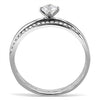 WildKlass Stainless Steel Ring High Polished Women AAA Grade CZ Clear-WildKlass Jewelry
