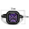 WildKlass Stainless Steel Ring IP Women AAA Grade CZ Amethyst-WildKlass Jewelry