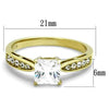 WildKlass Stainless Steel Ring IP Gold Women AAA Grade CZ Clear-WildKlass Jewelry