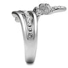 WildKlass Stainless Steel Ring High Polished Women AAA Grade CZ Clear-WildKlass Jewelry