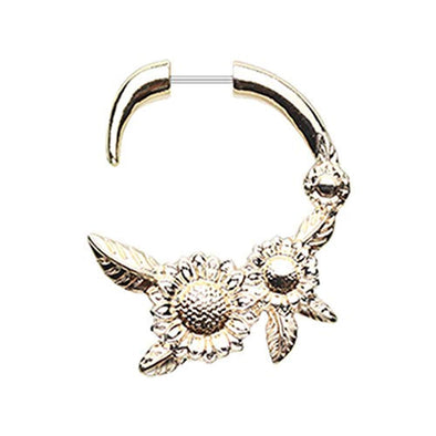 Golden Sunflower Fake Hanging Taper WildKlass Earring-WildKlass Jewelry