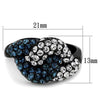 WildKlass Stainless Steel Ring IP Black Women Top Grade Crystal Montana-WildKlass Jewelry