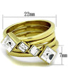 WildKlass Stainless Steel Ring IP Gold Women Top Grade Crystal Clear-WildKlass Jewelry