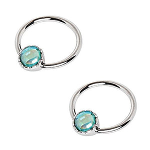316L Stainless Steel Rainbow Rhinestone WildKlass Captive Bead Ring Nipple Jewelry-WildKlass Jewelry