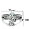WildKlass Stainless Steel Solitaire Ring High Polished (no Plating) Women AAA Grade CZ Clear-WildKlass Jewelry
