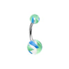 Marble Pin Stripe Acrylic WildKlass Belly Button Ring-WildKlass Jewelry