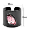 WildKlass Stainless Steel Ring IP Light Black (IP Gun) Women Top Grade Crystal Light Rose-WildKlass Jewelry