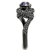 WildKlass Stainless Steel Ring IP Light Black (IP Gun) Women Top Grade Crystal Light Amethyst-WildKlass Jewelry