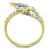 WildKlass Stainless Steel Ring Two-Tone IP Gold Women Top Grade Crystal Clear-WildKlass Jewelry