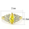 WildKlass Stainless Steel Ring IP Gold Women AAA Grade CZ Topaz-WildKlass Jewelry