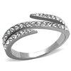 WildKlass Stainless Steel Pave Ring High Polished (no Plating) Women Top Grade Crystal Clear-WildKlass Jewelry