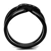 WildKlass Stainless Steel Ring IP Black Women Top Grade Crystal Black Diamond-WildKlass Jewelry
