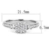 WildKlass Stainless Steel Ring High Polished Women Top Grade Crystal Clear-WildKlass Jewelry
