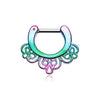 Rainbow Florid Filigree WildKlass Septum Clicker-WildKlass Jewelry
