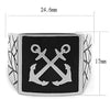 WildKlass Stainless Steel Ring High Polished Men Epoxy Jet-WildKlass Jewelry