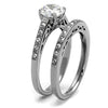 WildKlass Stainless Steel Ring High Polished Women AAA Grade CZ Clear-WildKlass Jewelry