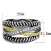 WildKlass Stainless Steel Ring Two-Tone IP Gold Women Top Grade Crystal Clear-WildKlass Jewelry