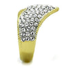 WildKlass Stainless Steel Ring Two-Tone IP Gold Women Top Grade Crystal Clear-WildKlass Jewelry